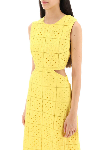 Broderie Anglaise Maxi Dress  - Yellow