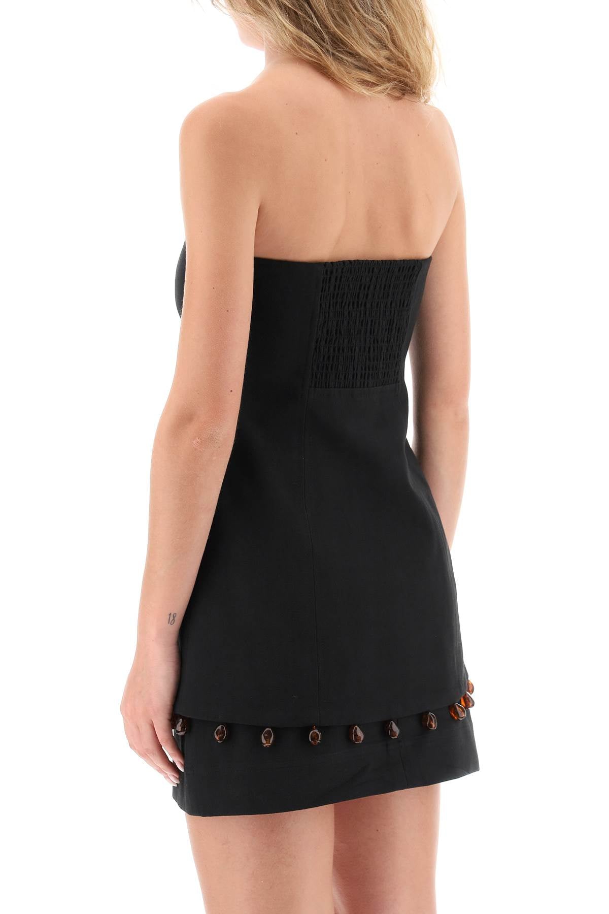 Bandeau Top With Beads  - Black