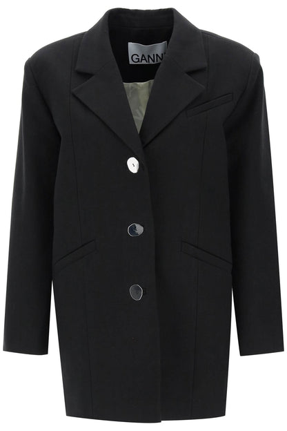 Oversized Single-breasted Blazer  - Nero