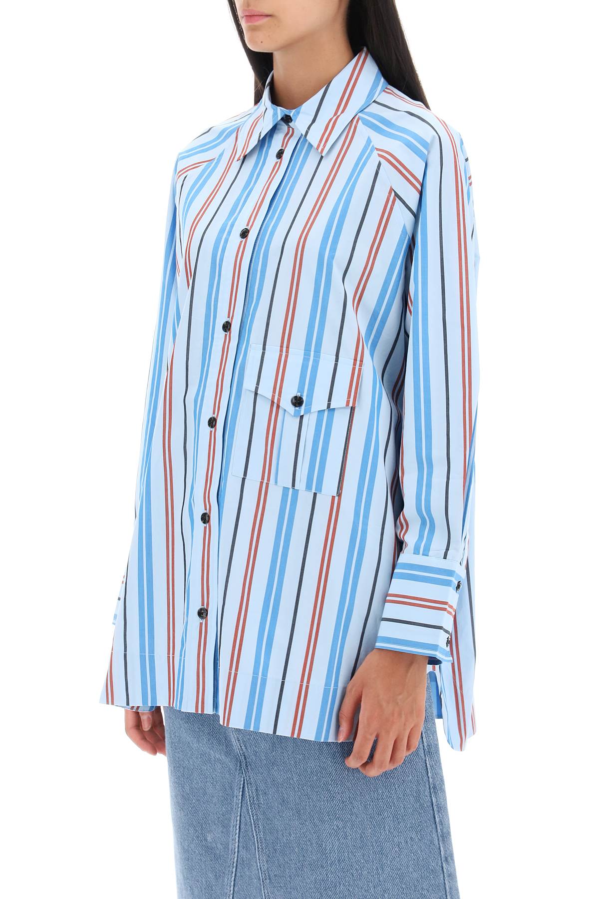 Oversized Striped Shirt  - Celeste