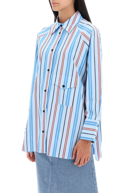 Oversized Striped Shirt  - Celeste