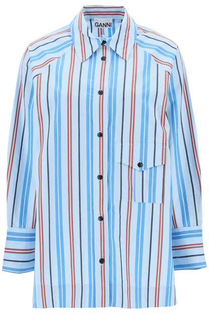 Oversized Striped Shirt  - Celeste