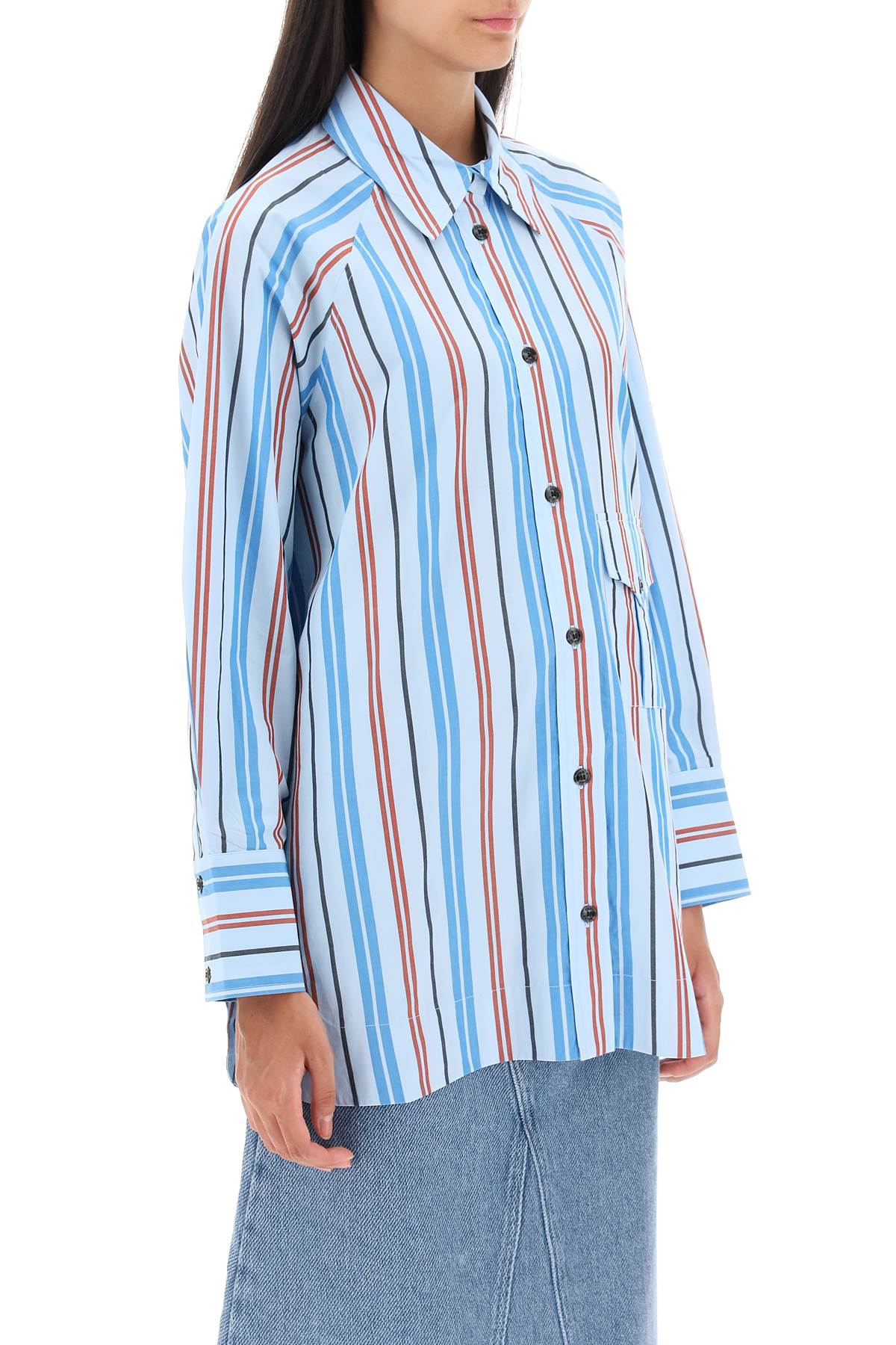 Oversized Striped Shirt  - Celeste