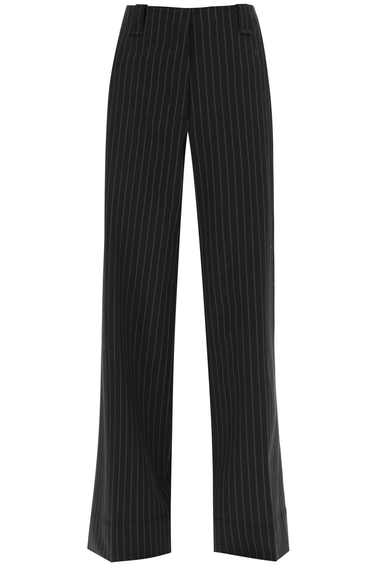 Pinstriped Wide Leg Pants  - Nero