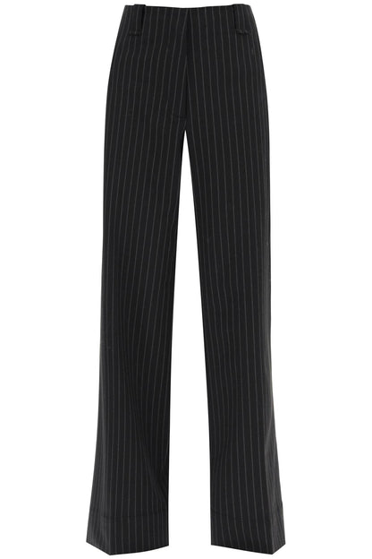 Pinstriped Wide Leg Pants  - Nero