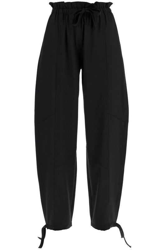 Viscose Paperbag Pants  - Black