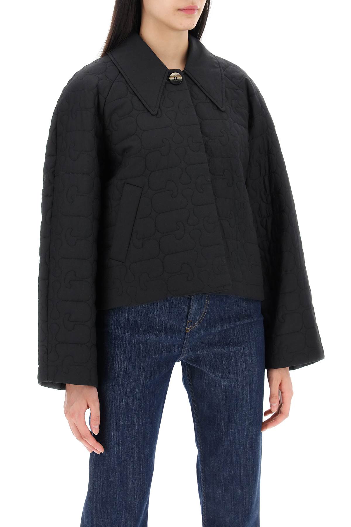 Short Quilted Jacket  - Nero