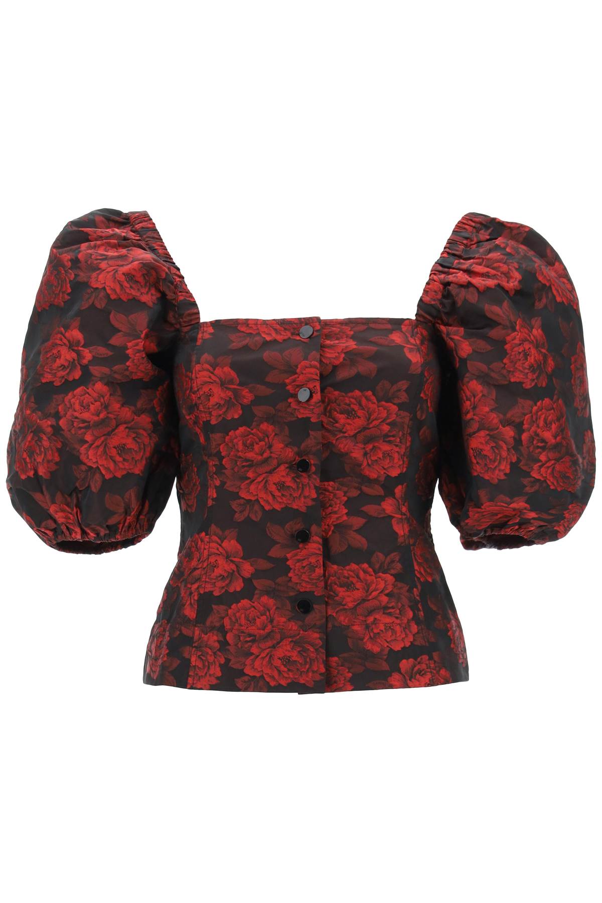 Blouse In Floral Jacquard  - Red