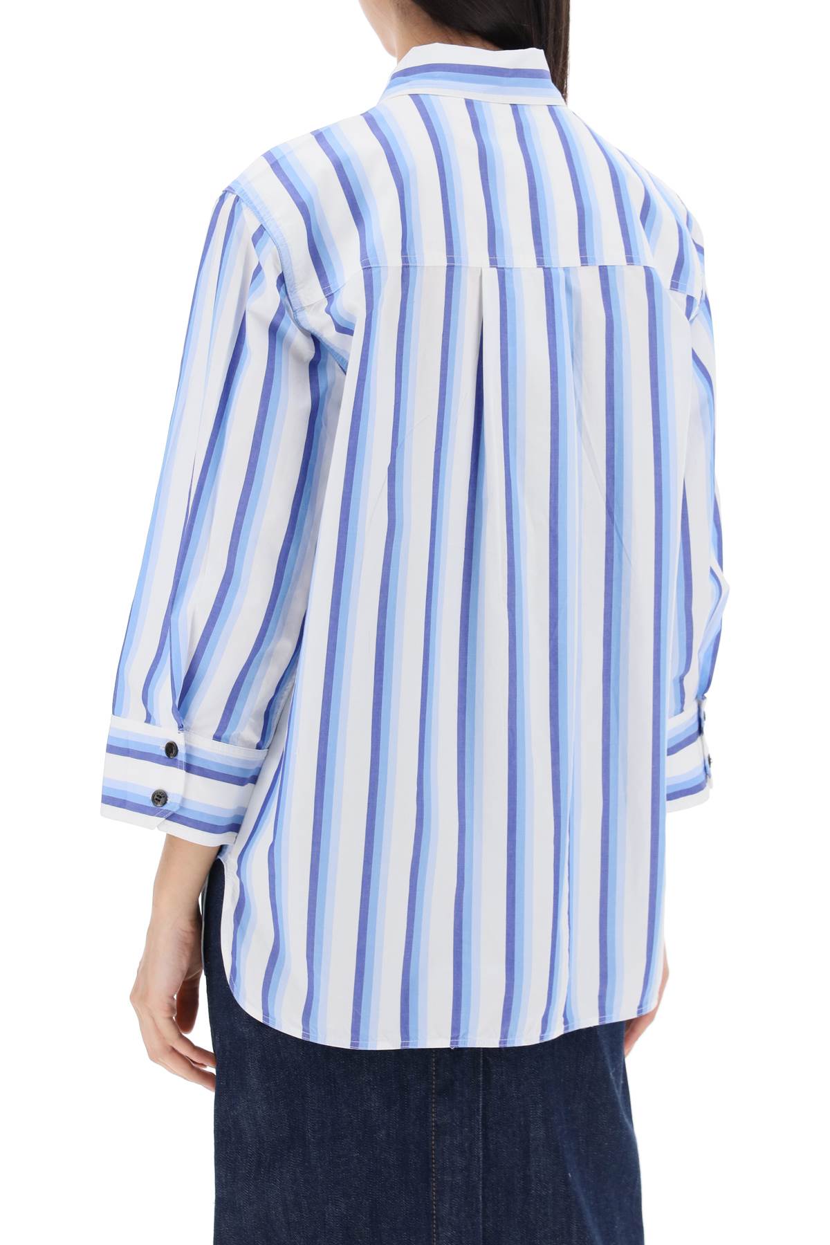 "oversized Striped Poplin Shirt  - White