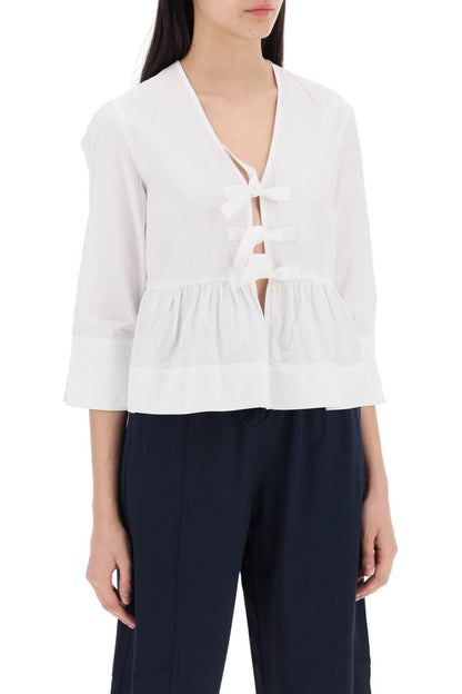 Peplum Blouse In Pop  - White