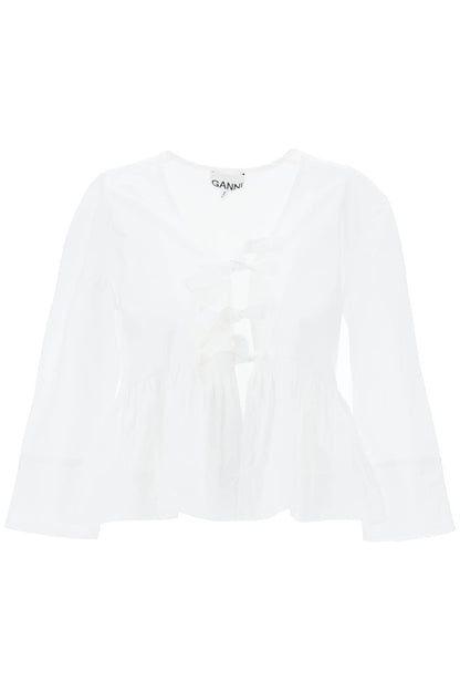 Peplum Blouse In Pop  - White