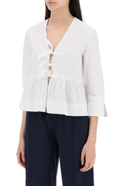 Peplum Blouse In Pop  - White