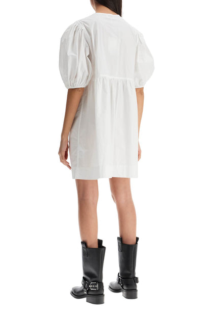 Organic Cotton Tie String Mini Dress  - White