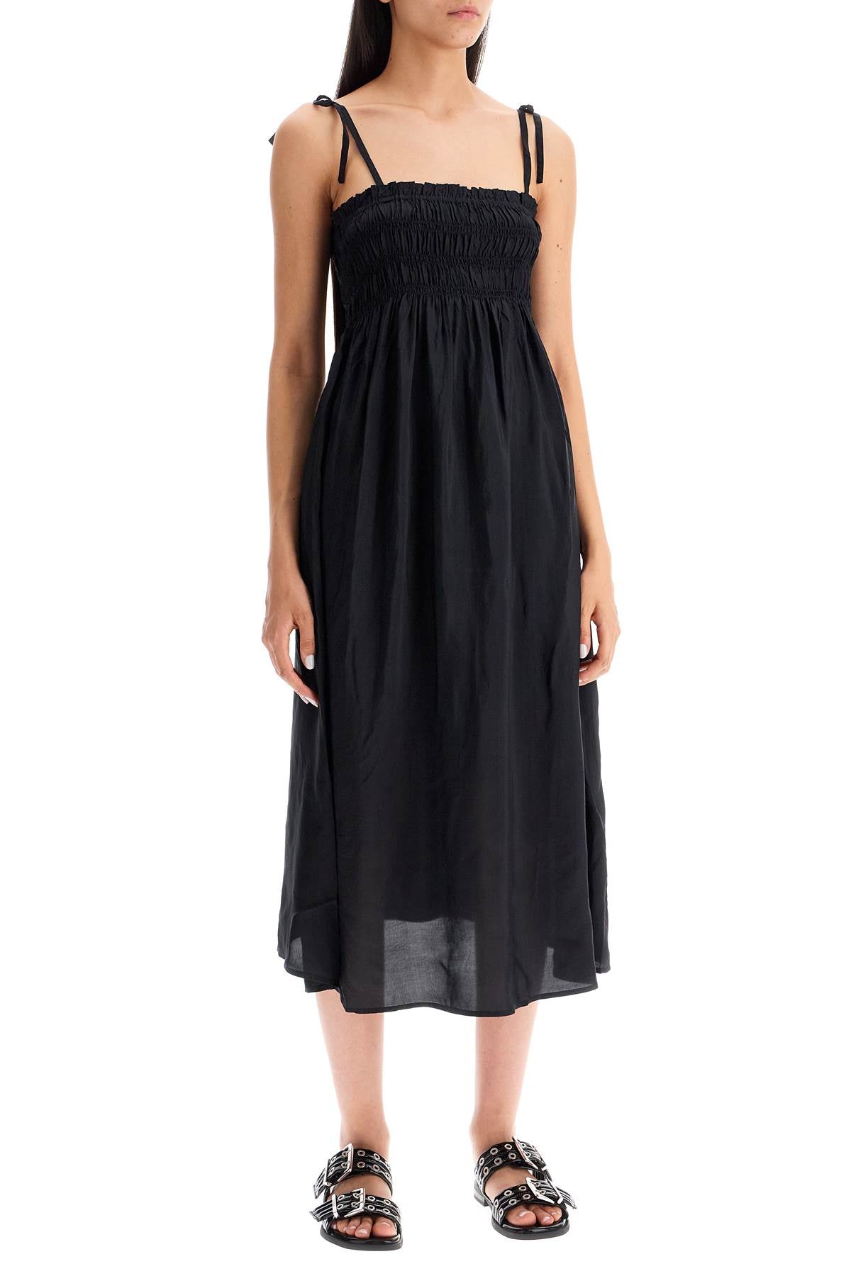 Smock Dress In Habot  - Nero