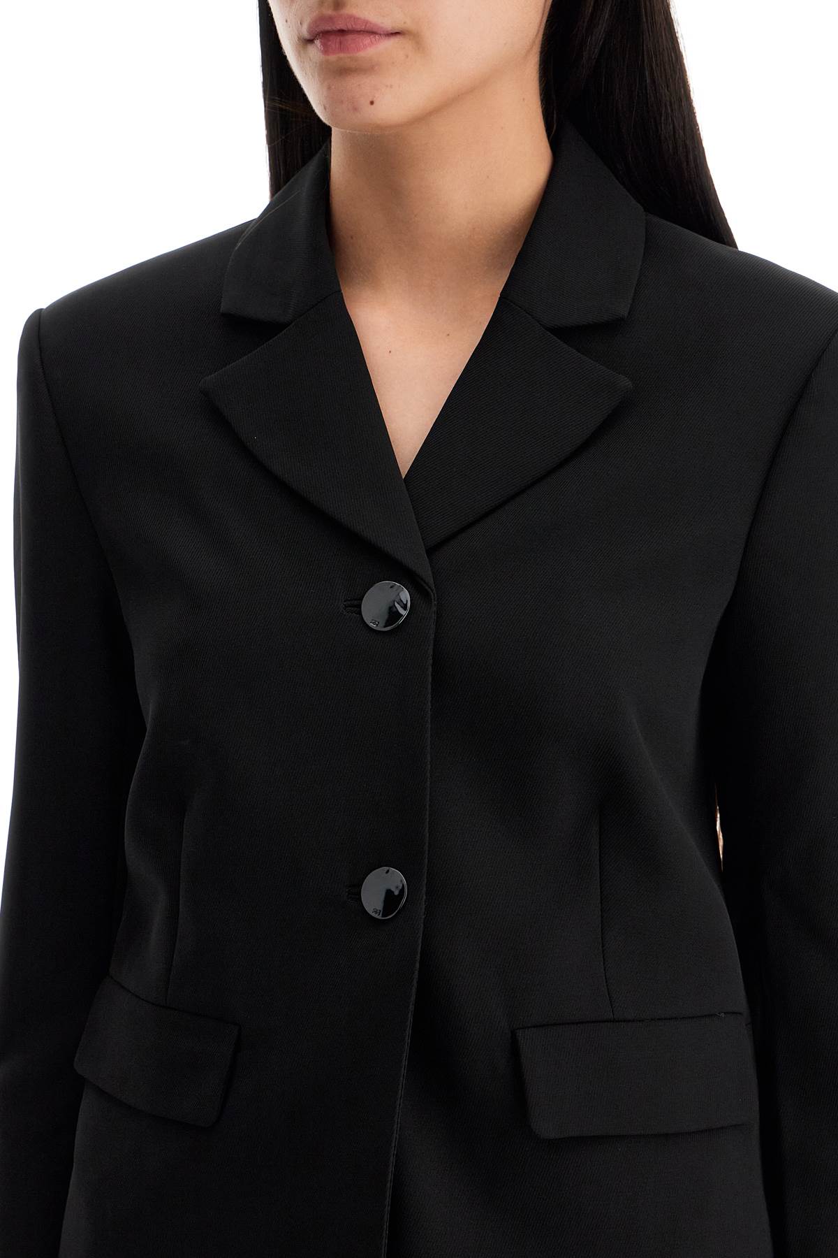 Short Lightweight Twill Blazer  - Black