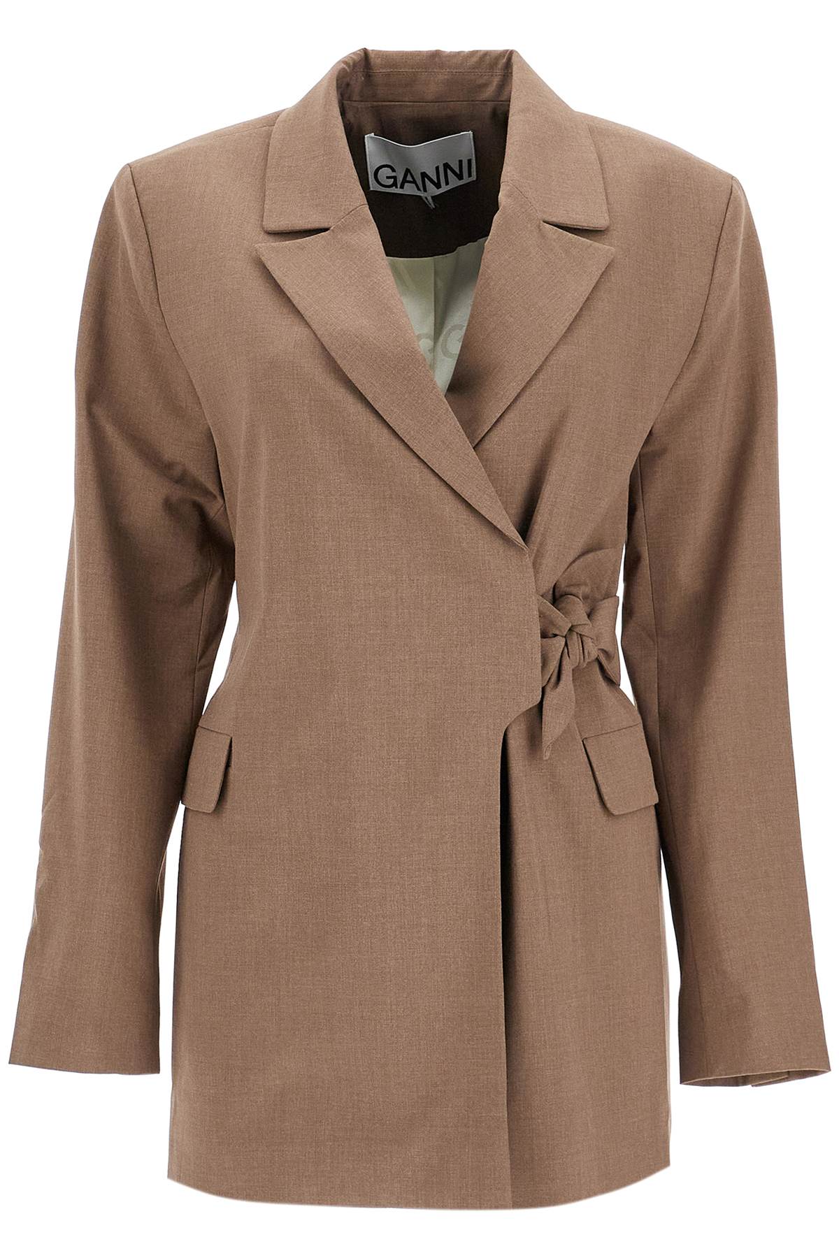 Double-breasted Blazer With  - Brown