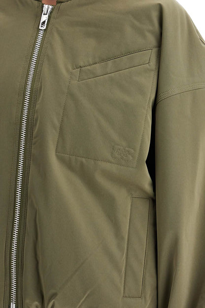 Short Oversized Bomber Jacket  - Green