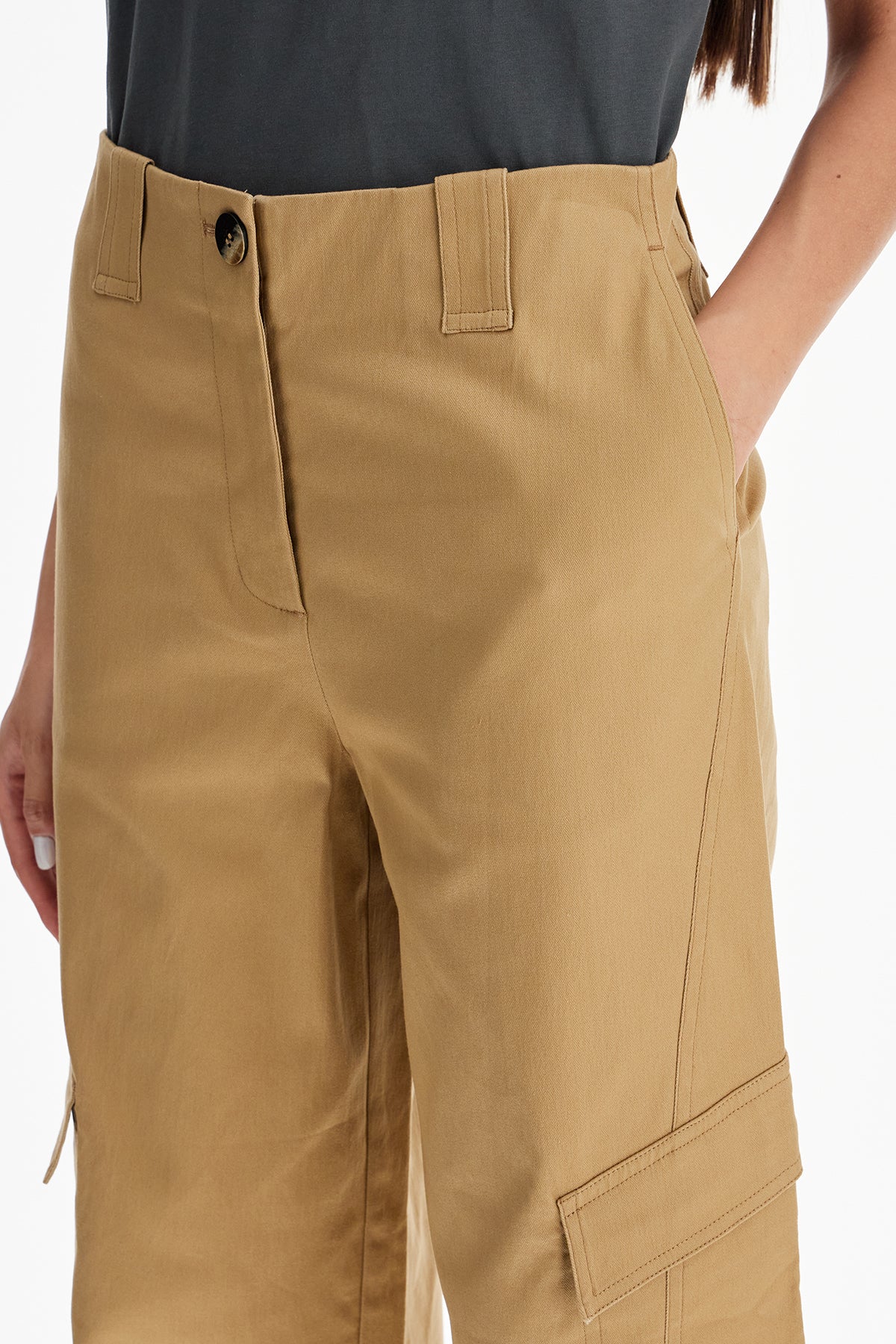 Checked Canvas Trousers For Men  - Beige