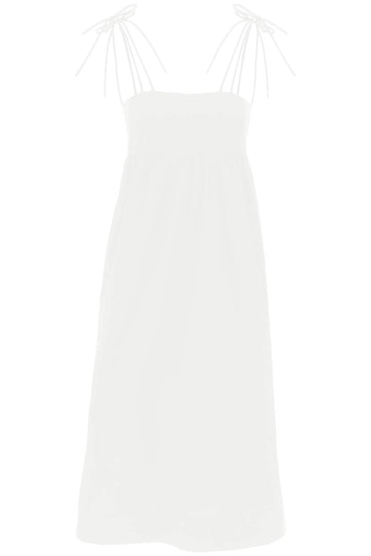 Cotton Poplin Midi Dress In  - White