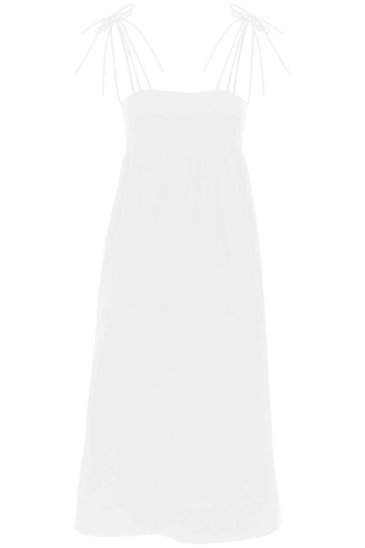 Cotton Poplin Midi Dress In  - White