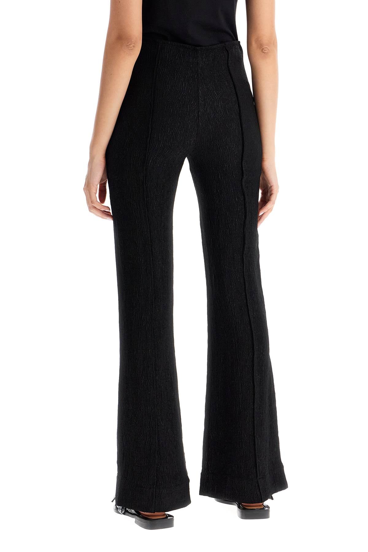 Flared Viscose Trousers For  - Black