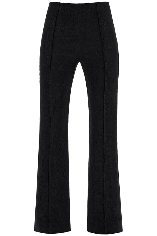 Flared Viscose Trousers For  - Black