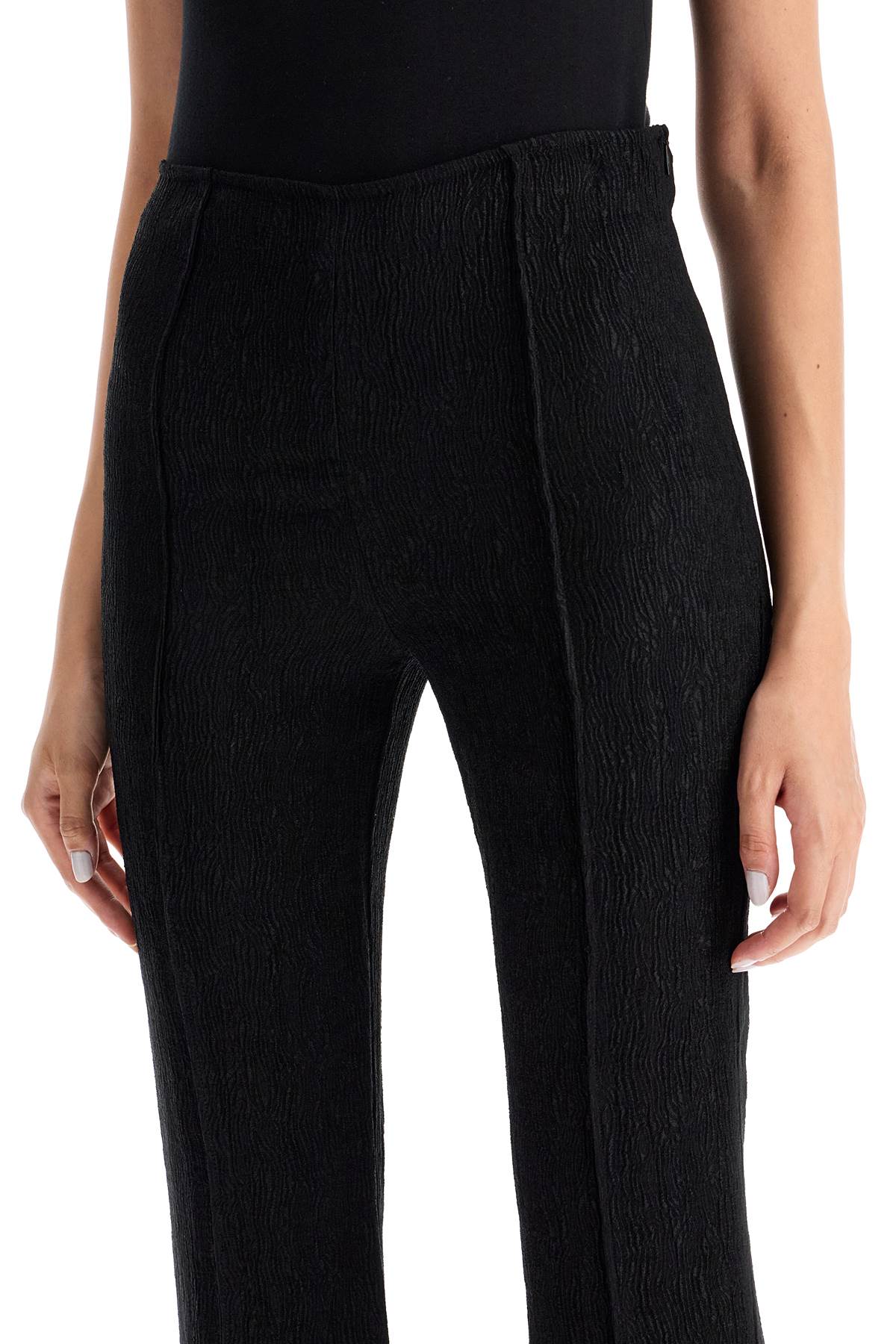 Flared Viscose Trousers For  - Black