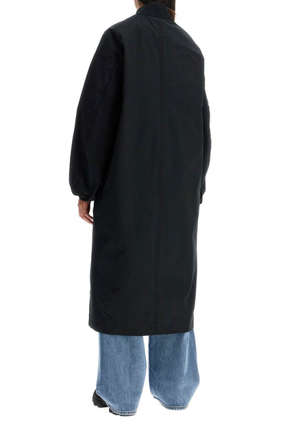 Long Tech Seersucker Trench  - Black