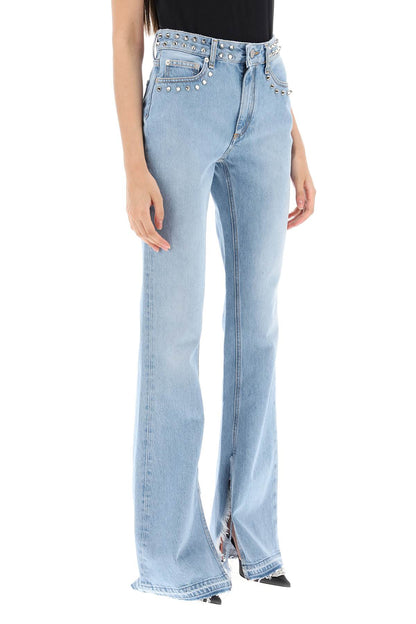 Flared Jeans With Studs  - Celeste