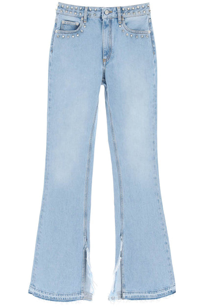 Flared Jeans With Studs  - Celeste