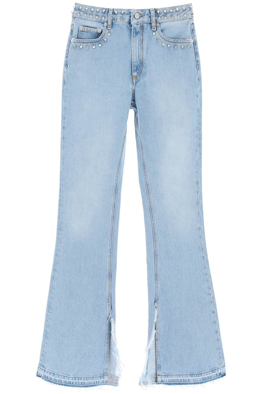 Flared Jeans With Studs  - Celeste