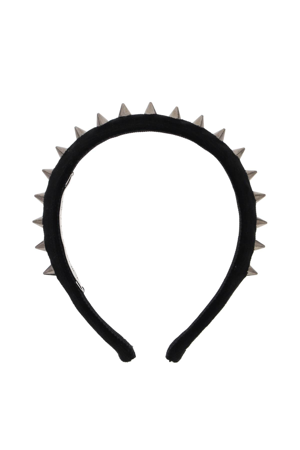 Velvet Headband With Spike  - Black