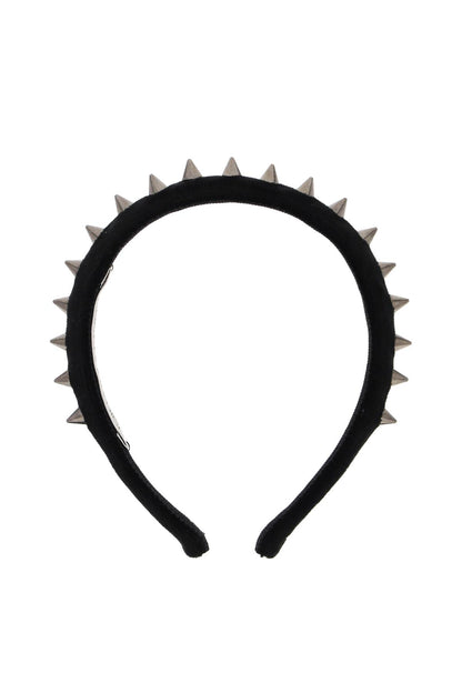 Velvet Headband With Spike  - Black