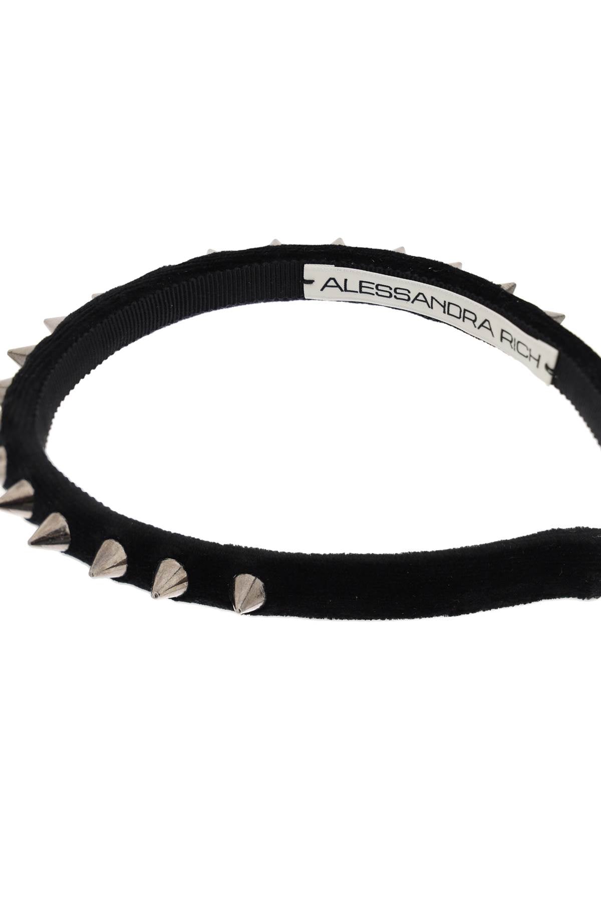 Velvet Headband With Spike  - Black