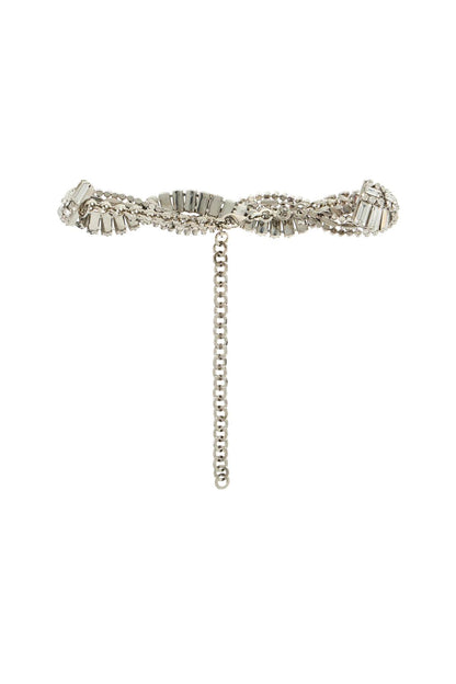 Crystal-studded Choker  - Silver