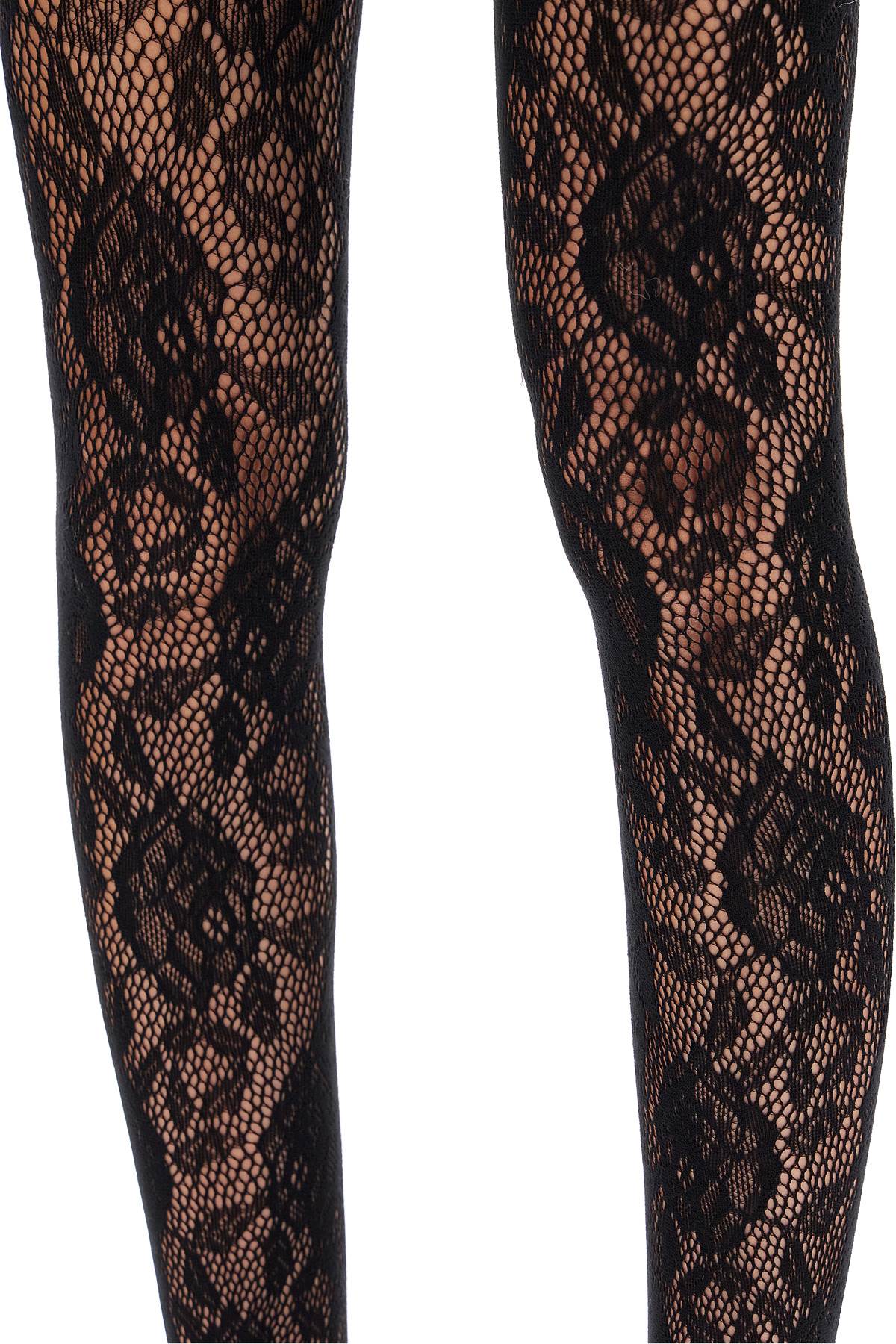 Lace Thigh-high Stockings With  - Nero