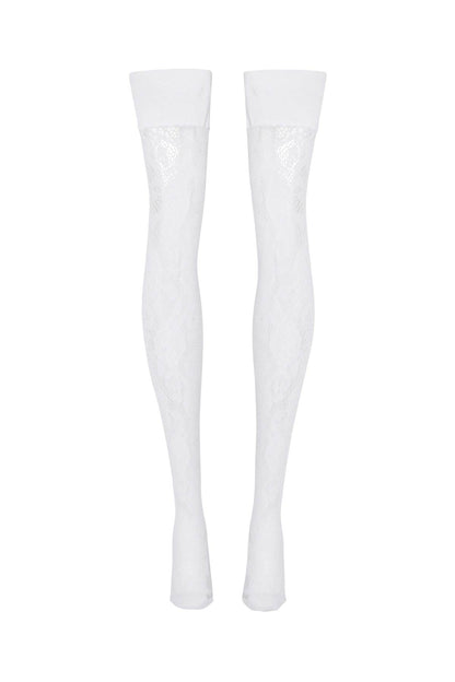 Lace Thigh-high Stockings With  - White