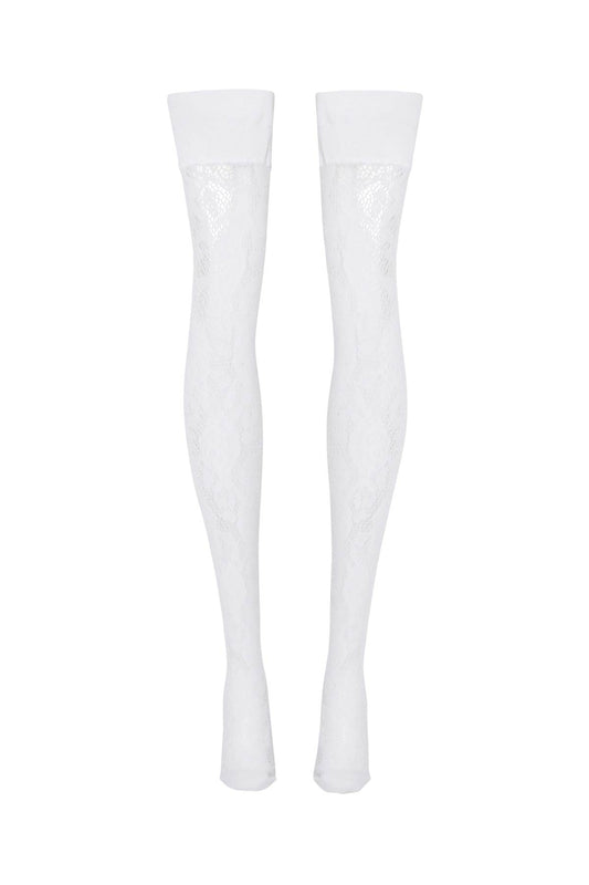 Lace Thigh-high Stockings With  - White