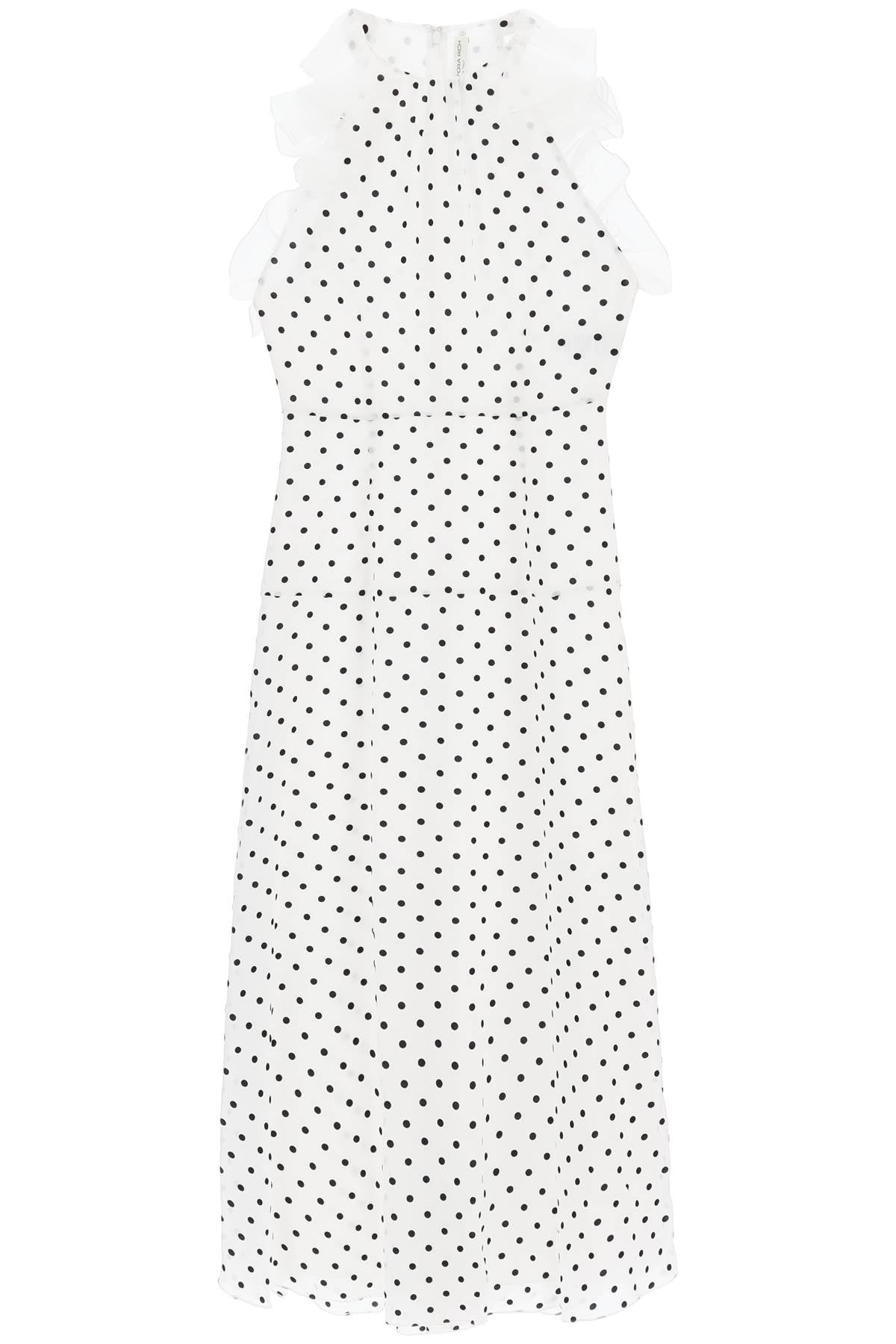 Sleeveless Maxi Dress In Polka  - White