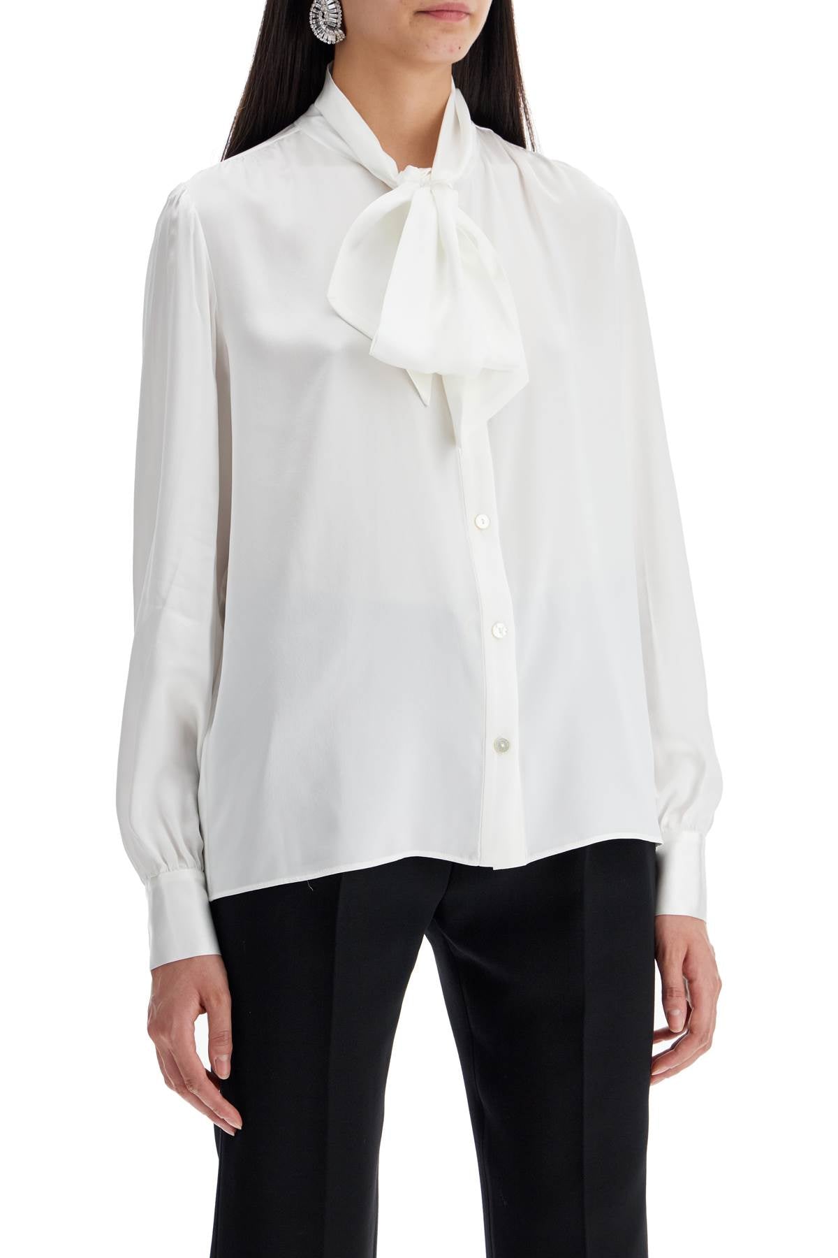 Blouse With Lavalliã¨re  - White