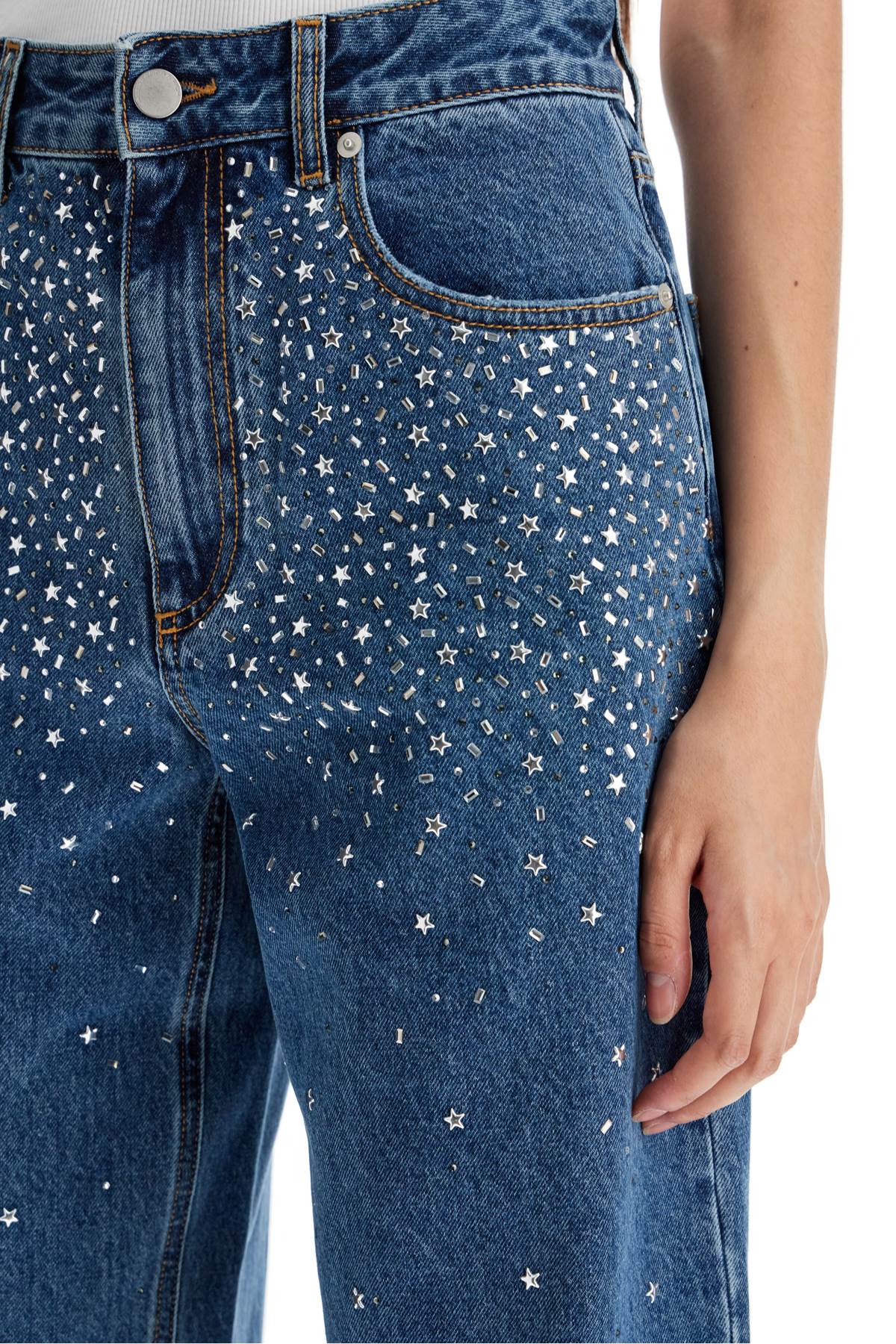 Baggy Jeans With Applique  - Blue