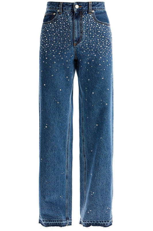 Baggy Jeans With Applique  - Blue