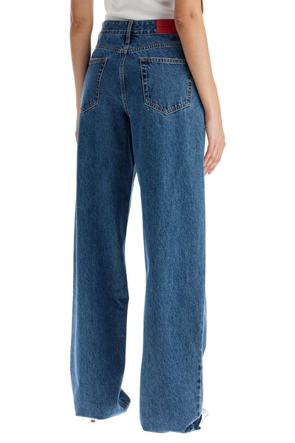 Baggy Jeans With Applique  - Blue