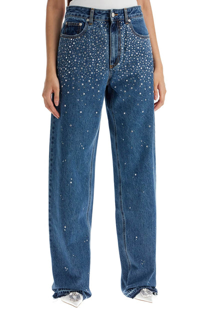 Baggy Jeans With Applique  - Blue