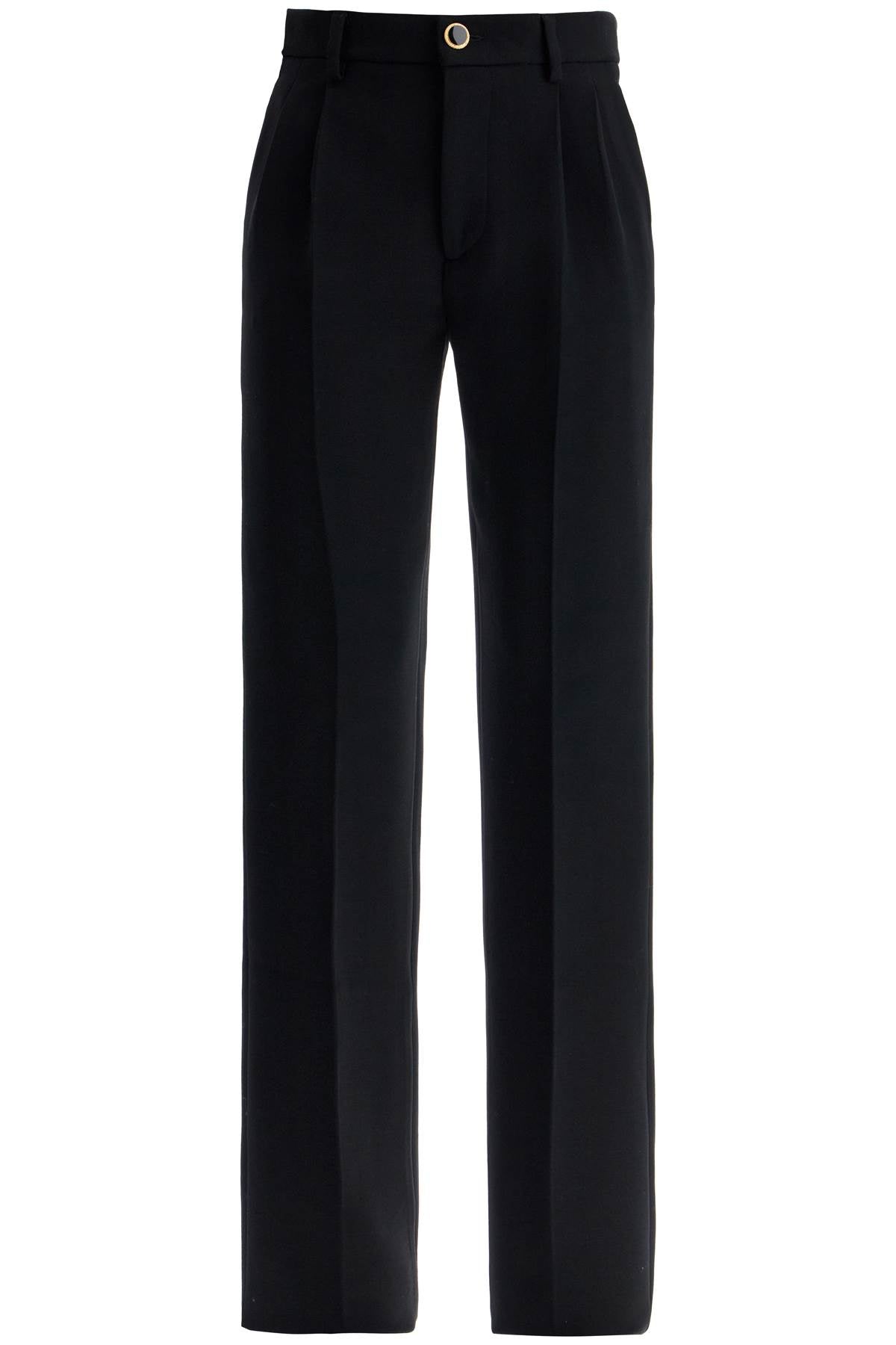 Woolen Cigarette Pants For Women  - Black