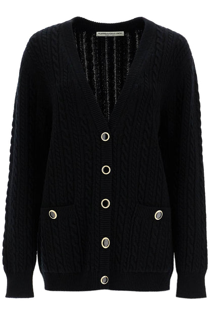 Oversized Wool Cardigan  - Black