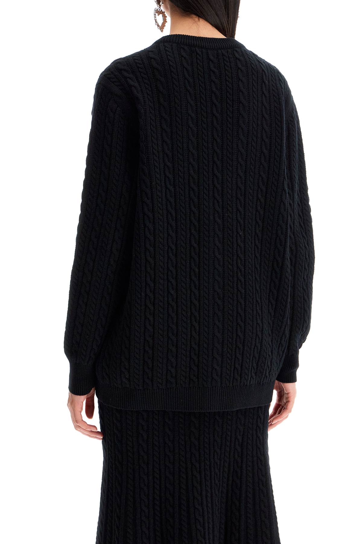 Oversized Wool Cardigan  - Black