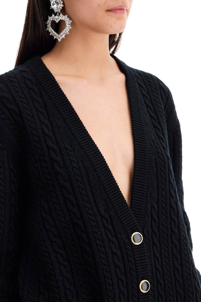 Oversized Wool Cardigan  - Black