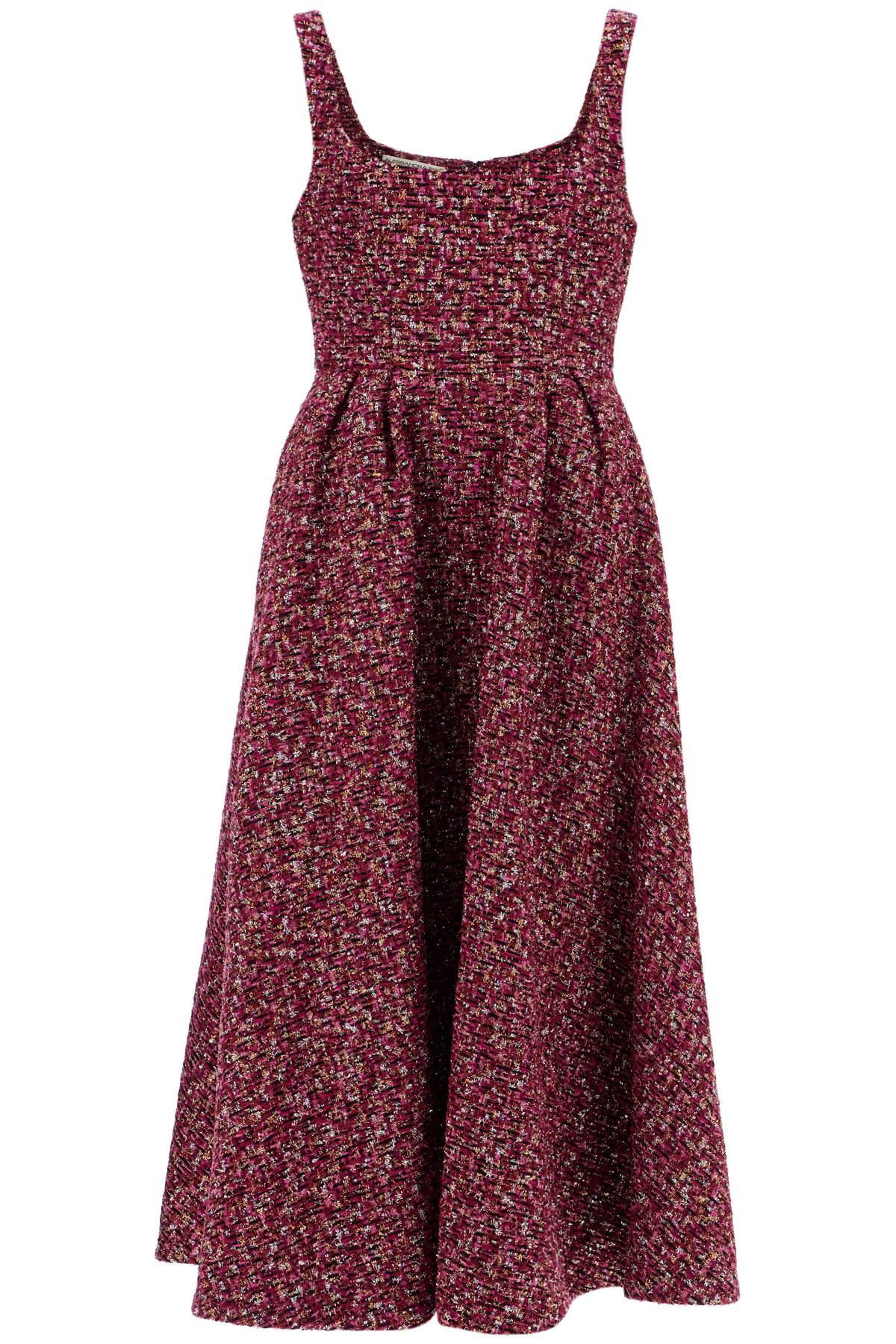 Midi Dress In Tweed With Sequ  - Purple