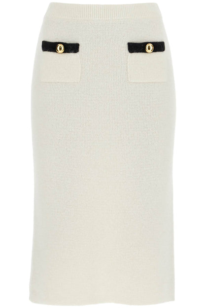 'alpaca Midi Skirt  - White